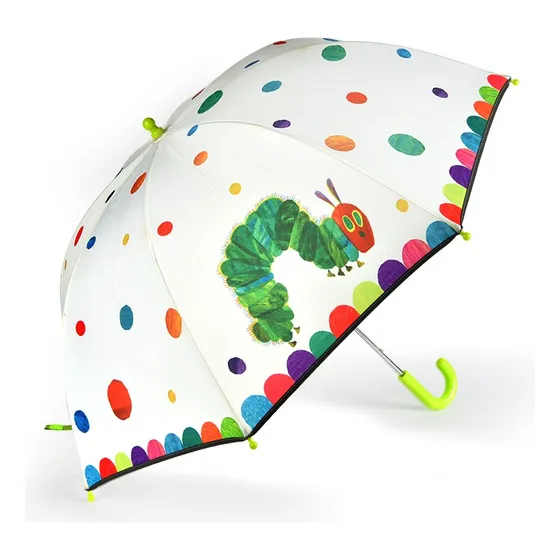 Paraguas Premium Para Niños Mideer Color Blanco Diseño De La Tela Oruga Glotona