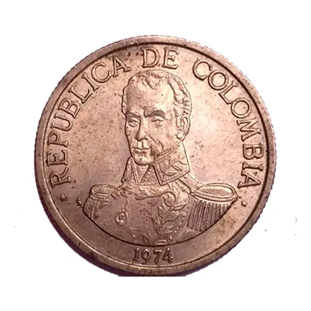 Moneda Colombiana De 1 Peso Año 1974