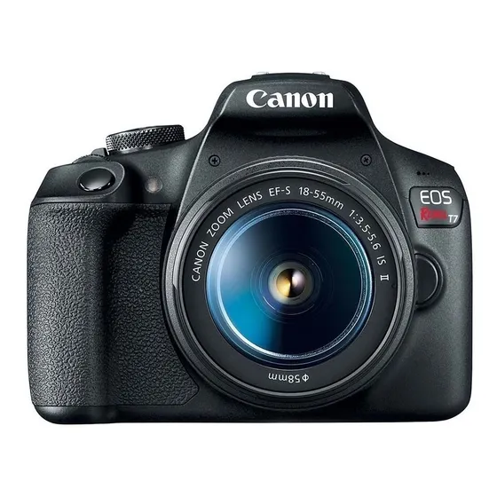 Câmera Canon Eos Rebel T7 Com Lente Ef-s 18-55mm Is Ii Cor Preto