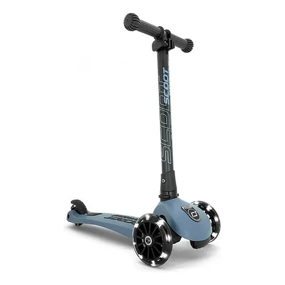 Scooter Scoot And Ride Highwaykick 3 Led Steel Color Azul acero