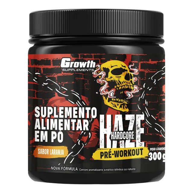 Pré-treino Haze Hardcore 300g Growth Supplements - Laranja