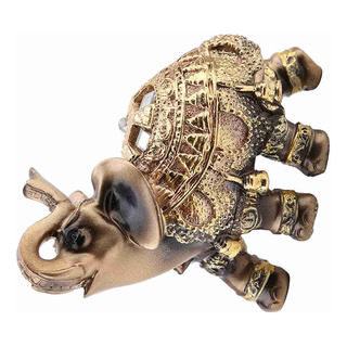 Escultura De Elefante Dorado De Lucky Feng Shui, Riqueza Escultura De Elefante Dorado De Lucky Feng Shui, Riqueza