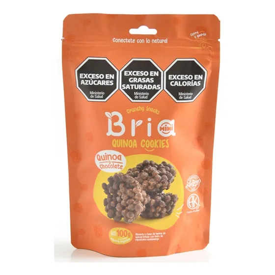 Mini Snack De Quinoa Y Chocolate Bria 100 Grs Vegano X 8u