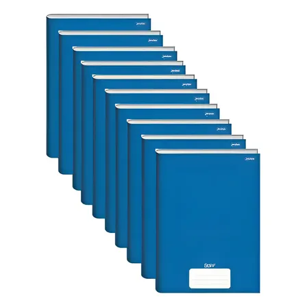 Kit 10 Caderno Brochura Capa Dura Pequeno 48 Folhas Cor Azul FORONI, MÁXIMA, JAN