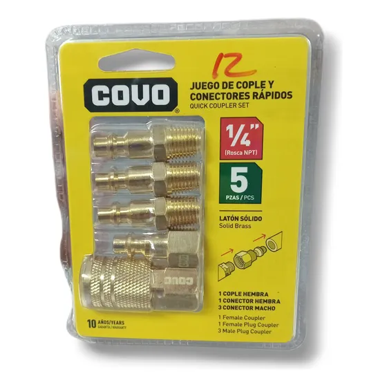 Juego De Cople Y Conectores Rápidos 1/4  Covo