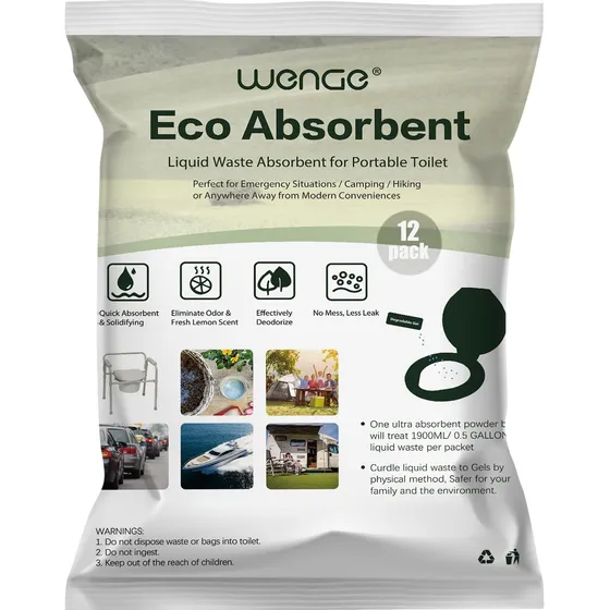 Polvo Para Inodoro Portátil Wenge, Químicos Absorbentes 12 P