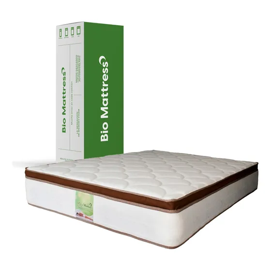 Colchón Queen Size Ortopedico Firme Manchester Bio Mattress Color Blanco