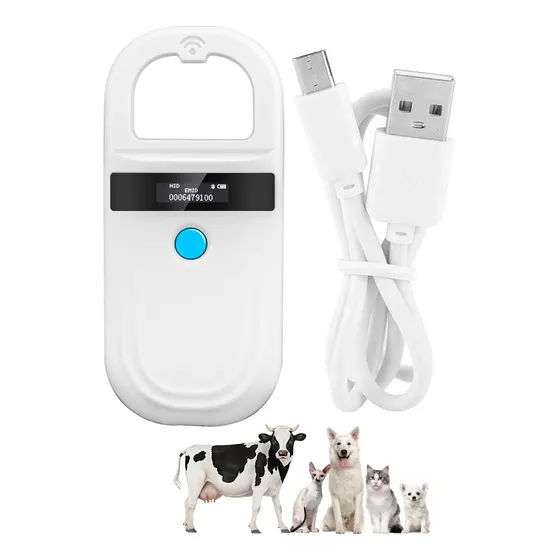 Leitor Microchip Animal Recarregável Universal C/ Bluetooth