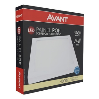 Kit 10 Painel Plafon Sobrepor Led 24w Quadrado Avant 4000k Kit 10 Painel Plafon Sobrepor Led 24w Quadrado Avant 4000k