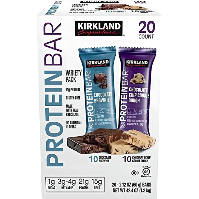 Barras De Proteína 20pzs Kirkland Signature Full Sabor Chocolate