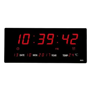 RelĂłgio Parede Led Digital Grande CalendĂĄrio Temperatura Estrutura Preto Fundo Vermelho RelĂłgio Parede Led Digital Grande CalendĂĄrio Temperatura Estrutura Preto Fundo Vermelho