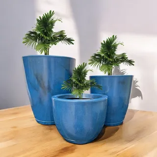Kit Jogo Vasos Luxo Cone Liso Marmorizado Planta Flor Jardim Kit Jogo Vasos Luxo Cone Liso Marmorizado Planta Flor Jardim