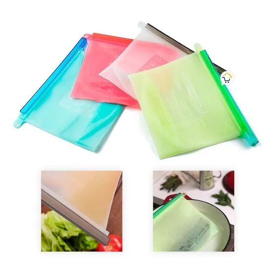 Bolsa Hermética Silicona Reutilizable Alimentos 500ml He023