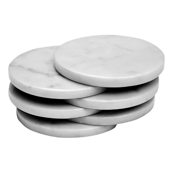 6 Posavaso Marmol Para Bebida Casa Bar Vajilla Set 4