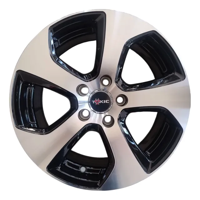 Rines 15x6.5 Jetta Golf A4, Polo Con Barrenacion 5-100 Black Machine Face