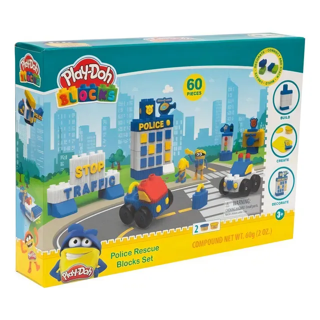 Juego Construcción Estación Bomberos Bloques Play-doh Niños Color Estación De Policía