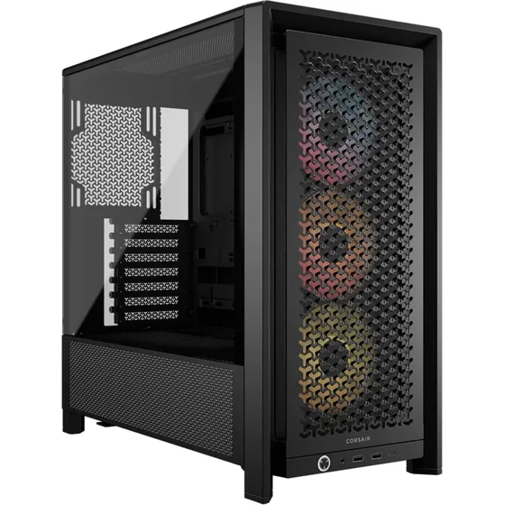 Gabinete Gamer Corsair 4000d Frame Rs Argb 3x120mm Fans Color Negro