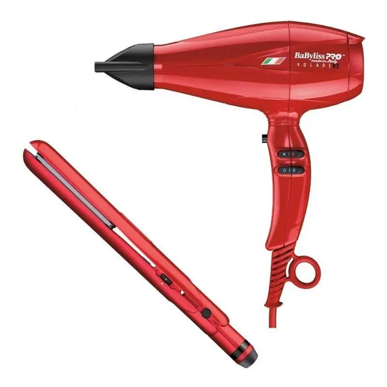 Combo Babylisspro Secadora Y Alaciadora Rojas. Kbfry130. Color Rojo