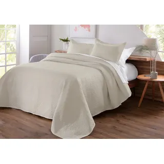 Colcha Cobre Leito Matelado Liso Queen 3 Peças Cor Bege Colcha Cobre Leito Matelado Liso Queen 3 Peças Cor Bege