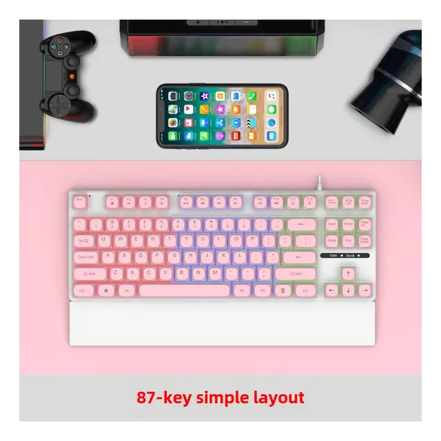 Teclado Usb Para Juegos Con Cable Sakura Powder - K710 De 87