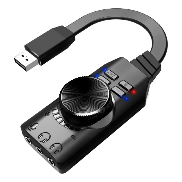 Tarjeta De Sonido Externa 7.1 Canales Usb Ctrl Vol 1mic/2aud