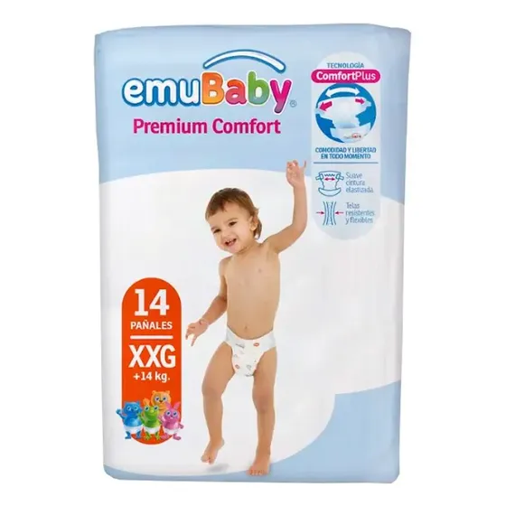 Pañal Emubaby Premium Comfort X4 Paquetes Elige La Talla Género Sin género Tamaño Extra extra grande (XXG)