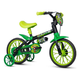 Bicicleta Nathor Black Aro 12 Preto/verde Bicicleta Nathor Black Aro 12 Preto/verde