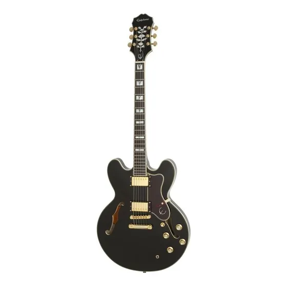 Guitarra eléctrica Epiphone Archtop Sheraton-II PRO de arce ebony brillante con diapasón de granadillo brasileño
