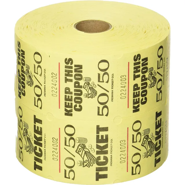 Rollo De 1000 Entradas Rifle, Color Amarillo 50/50