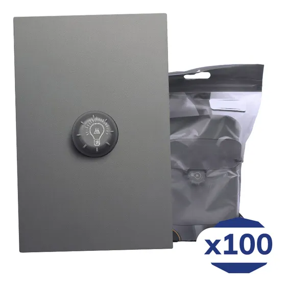 Placa Contacto Atenuador Iluminación 100w 127vca Gris Oxford 74x112mm Skin Feel Luxury Artlite Apl-411 Paquete 100 Piezas