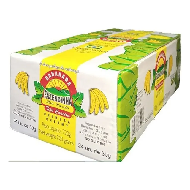 Doce Banana Tradicional Fazendinha Bananada C/24 Unids 30g