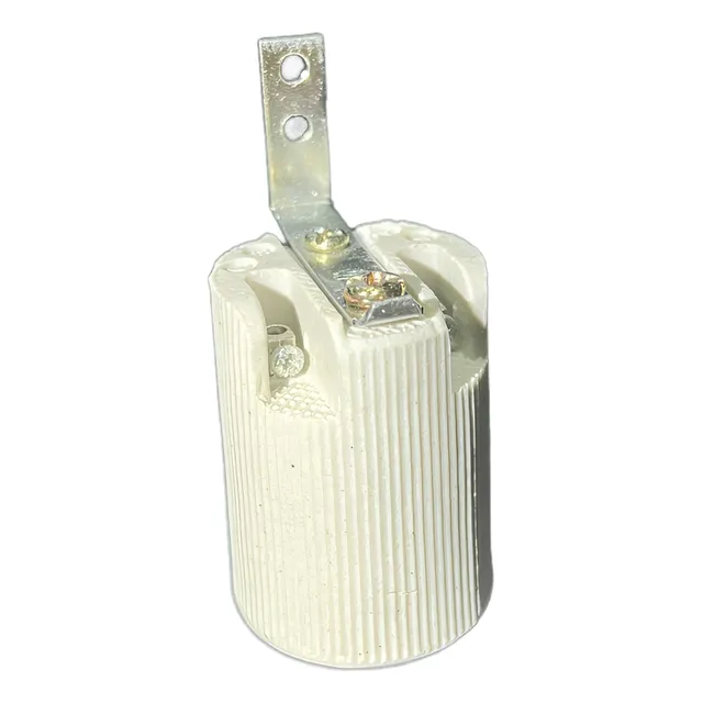 Portalampara Ceramico Zocalo Rosca E14 Con Y Sin Escuadra