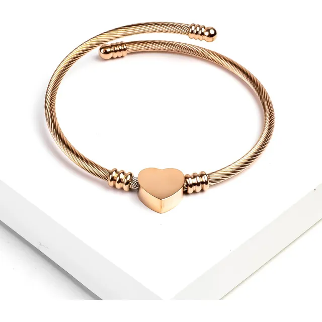 Pulsera Mujer Corazón Acero Inoxidable Oro Plata Rosé