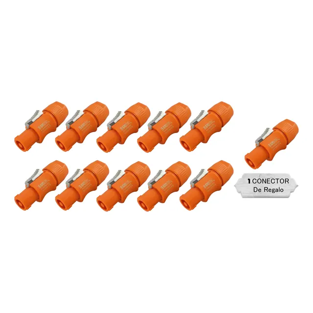 10 Conectores Spk4fx-ora Speakon Naranja Eurosound®