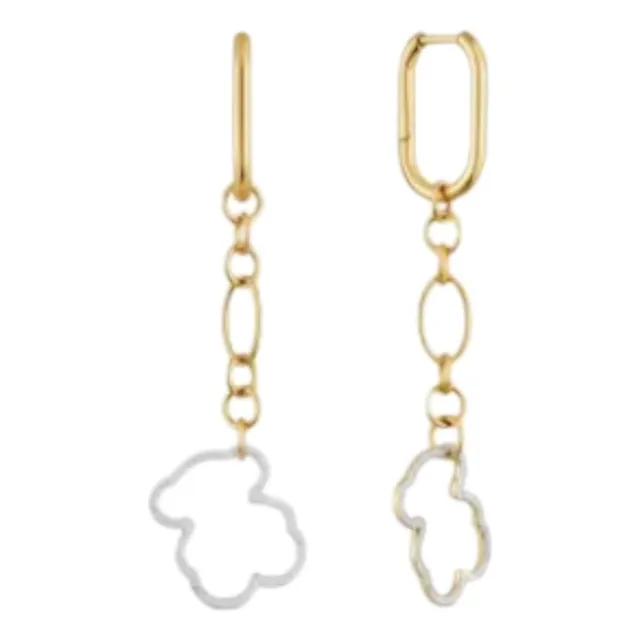 Aretes Tous Largo Bicolor New Silueta Off 40%
