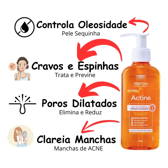 Actine Sabonete Liquido Facial 140ml Vitamina C Darrow
