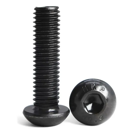 Pack X100u Perno Allen M6 Negro Cabeza Boton 12mm