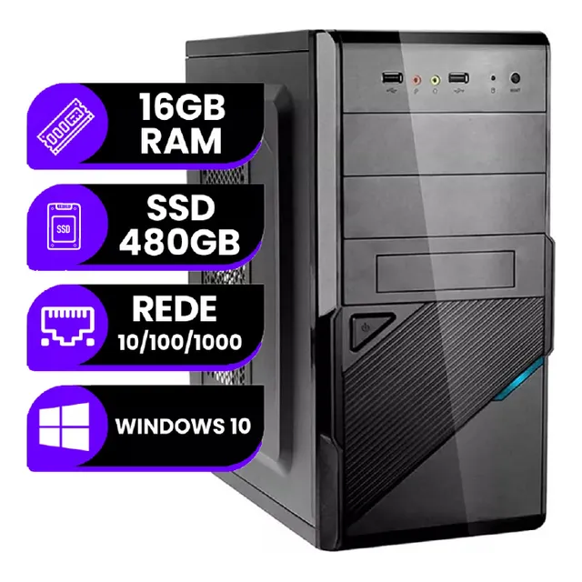 Intel Computadora Desktop PC CPU I5, 16 GB de RAM SSD de 480 GB