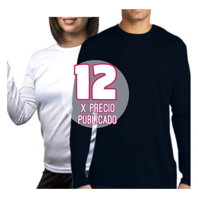 Jersey Sueter Franela Manga Larga Docena, Microdurazno 12pz.