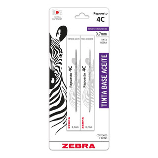 2 Repuestos Zebra 4c Mini Pocket Bolígrafo Pluma 2 Repuestos Zebra 4c Mini Pocket Bolígrafo Pluma