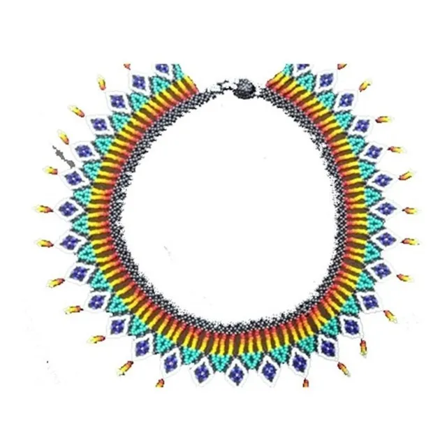 Collar De Mostacilla Checa Indígena Original 