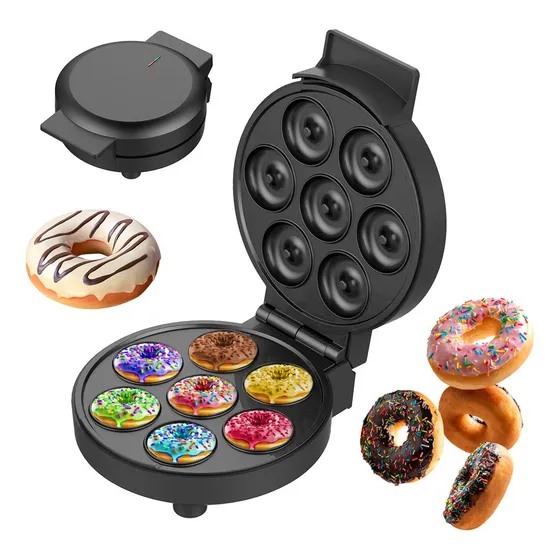 Máquina Eléctrica Para Hacer Mini Donas Antiadherente Color Negro