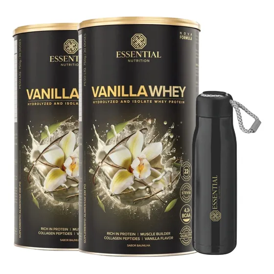 Kit 2x Cacao/vanilla 30 Doses + Garrafa Essential Exclusiva