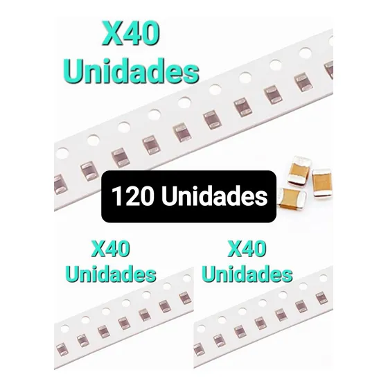 Capacitores Cerámicos Smd 120 Unid De 0.1uf/ 1nf/ 22pf