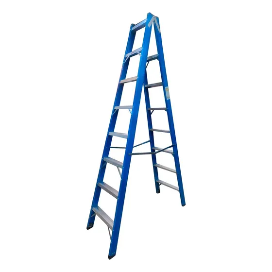 Escada De Fibra De Vidro 8 Degraus 2,40 M Americana Dupla