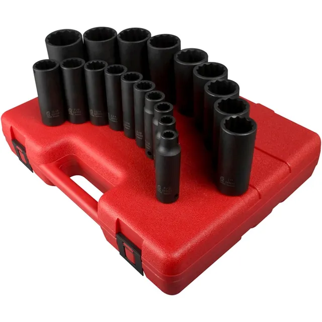 Set Sae Deep Impact Sunex 2820 De 1/2 Pulgada, 12 Puntos,...