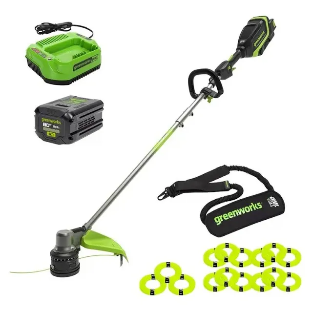 Desbrozadora Eléctrica Greenworks 80v Pro 17 String Trimmer Color Verde Lima