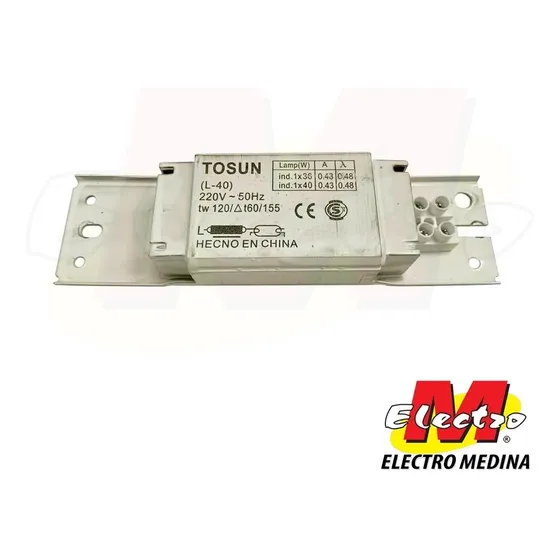 Balasto Mecanico Tubo Fluorescente 40w Tosun Electro Medina