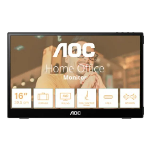 Monitor Portátil Aoc 15.6 16t3e Full Hd 1080p 60hz Negro