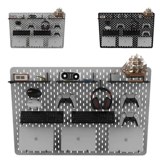 Pegboard G Premium Mdf Setup Gamer Home Office Branco Full